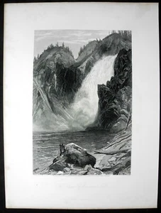 The Upper Yellowstone Falls - 1873 Steel Engraving - Thomas Moran - Bild 1 von 1