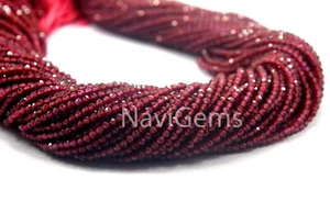 Good Quality Natural Rhodonite Garnet Gemstones Faceted Rondelle Beads 2 MM - Picture 1 of 5