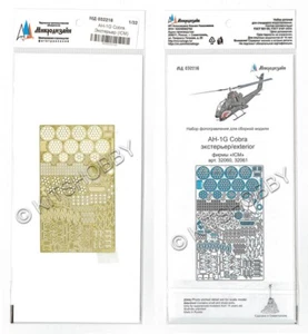 Microdesign 1/32 Bell AH-1G Cobra Exterior Fotograbado Detalle Set para ICM - Imagen 1 de 3