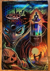 311 Poster House of Blues Konzert Chicago IL 10/22/22 Alien Regenbogenfolie leuchten - Bild 1 von 14