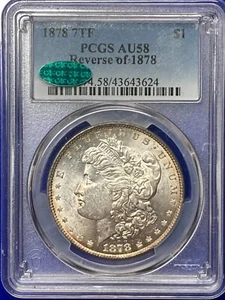 1878 7TF Morgan Silver Dollar PCGS AU-58 CAC VAM-136 - Picture 1 of 7