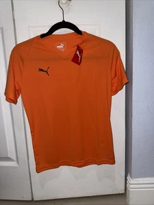 Puma Girls Jersey Core Jr Sie L Orange Performance Tee NWT Short Sleeves - Picture 1 of 5