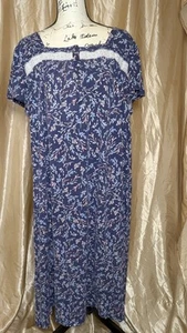 Croft & Barrow Navy Floral Women's Gown Size 2X - Picture 1 of 6