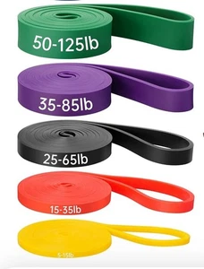 Resistance Bands for Working Out, Set Of 5 Packs Exercise Bands, Workout -New - Picture 1 of 9