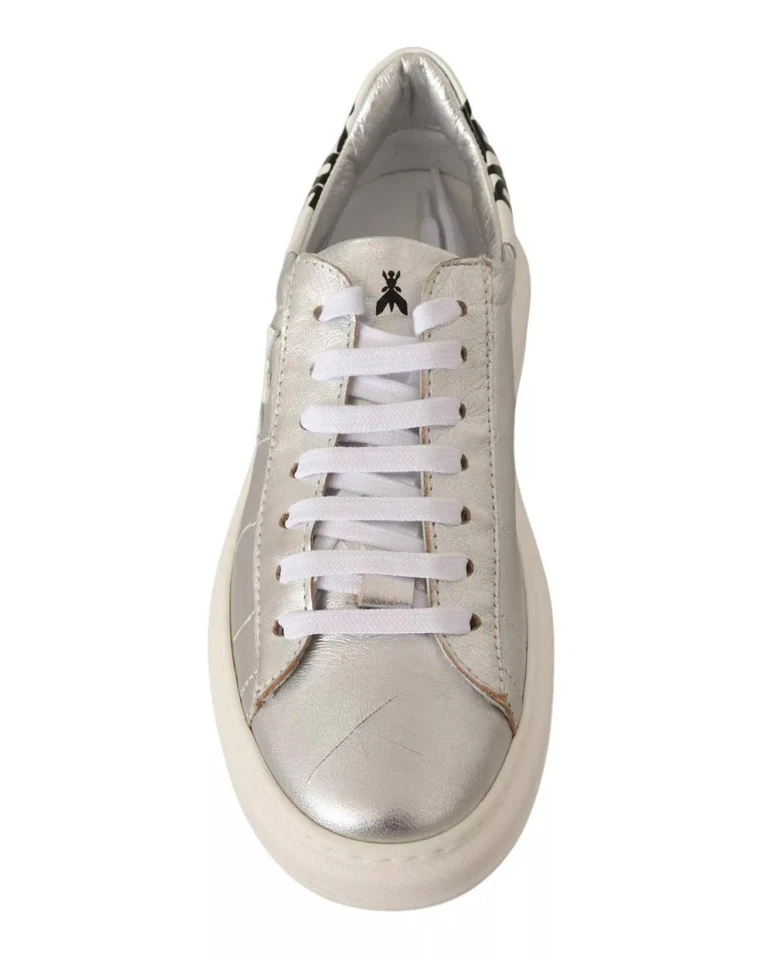 Preloved Patrizia Pepe Vintage Leather LowTop Sneakers Women Silver Foto 1 de 4