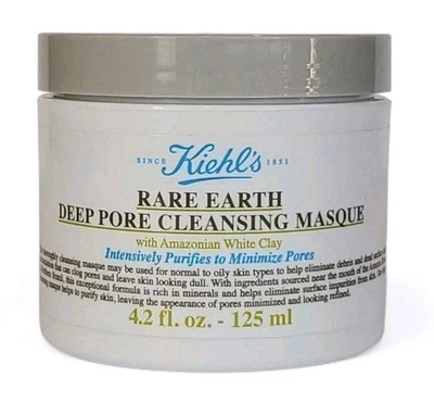 Kiehl's Rare Earth Deep Pore Cleansing Mask 4.2 oz New Sealed Pore Minimizer  - Image 1 of 4