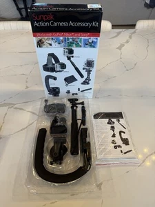 NEW Sunpak Action Camera Accessory Kit - 8 Piece Set Go-Pro Nikon and Sony - Picture 1 of 7