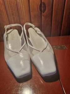 PETER SHEPPARD WHITE LEATHER MESH UPPER/LINING HEELS-5CM S 39.5 SHOES RRP$399.00 - Picture 1 of 10