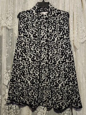 女式 Cato Est 1946 无袖豹纹动物印花分层开衫背心 XL — 第 1/4 张图片