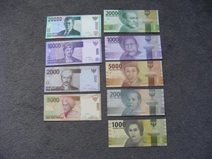 B326w Indonesia Banknotes x 9: 204 (4) & 2016 (5) as pictured UNC FREE POSTAGE - Picture 1 of 9