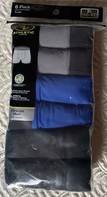 Nuevo con etiquetas Paquete de calzoncillos boxer de malla Athletic Works (6) para hombre 3,5 entrepierna XL 40-42 Foto 1 de 4