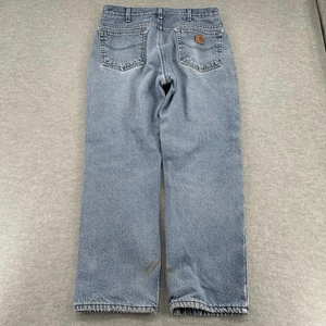 Carhartt Fleece Lined Jeans Men's Size 33x32 Relaxed Fit Denim Pants Work - Picture 1 of 10