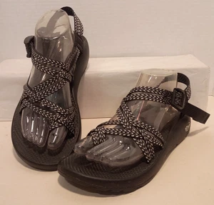 CHACO ZX2 Cloud Women's Sz 10/41 Hiking Sport Sandals Black/White/Gray-Toe Loop - Picture 1 of 12