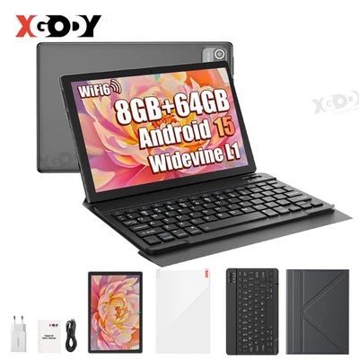2025 NEU Tablet 10 Zoll Android 15 8GB 32GB/64GB PC WiFi6 IPS Kamera Widevine L1 - Bild 1 von 4