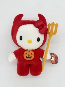 Vintage 2002 Sanrio Hello Kitty Halloween Teufel Kostüm 9 Zoll grüßer Plüsch Neu mit Etikett Rarität - Bild 1 von 3