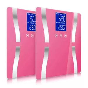 NNEAGS 2X Glass LCD Digital Body Fat Scale Bathroom Electronic Gym Water Weighin - Picture 1 of 7