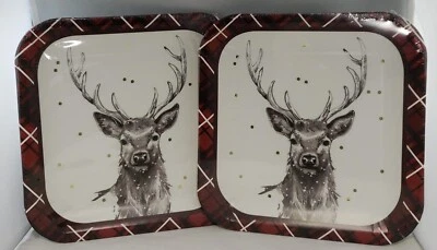 2 Pack Majestic Stag Premium Tableware Red/Black/White Plaid, 8 Ct | 9 in - Image 1 of 3