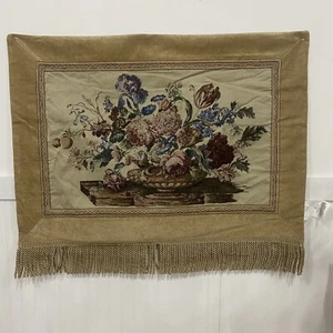 Vintage französischer Wandteppich Blumen Wohndeko Wandteppich/Wandbehang ~ 37,5" x 45" - Bild 1 von 8