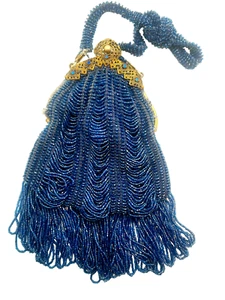 Borsa o borsetta flapper originale con perline art deco anni '20. Micro Perline - Foto 1 di 5