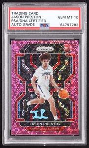 Jason Preston Signed 2021-22 Panini Prizm Prizms Fast Break Pink #327 RC #8/50 ( - Picture 1 of 2