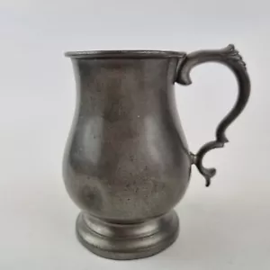 Antique 19th Century Pewter 1/2 Pint Tankard Measure James Dixon & Sons 10.5cm - Picture 1 of 10