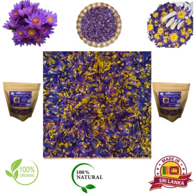 Pétalos de loto azul orgánico seco y té de hierbas de Ceilán de estambre (Nymphaea Caerulea) Foto 1 de 4
