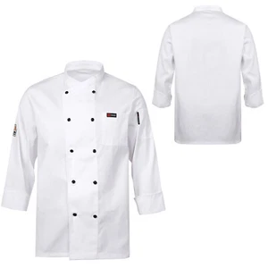 Unisex Mens Half Sleeve Chef Jacket Coat Restaurant Kitchen Cooking Uniform Tops - Picture 1 of 52
