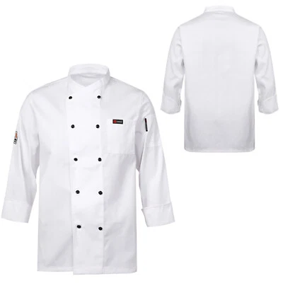 Unisex Mens Half Sleeve Chef Jacket Coat Restaurant Kitchen Cooking Uniform Tops - Image 1 of 3