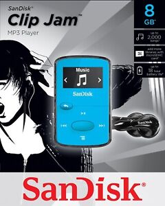 SanDisk Sansa holds 2000 Songs Blue Clip Jam 8GB MP3 Player with FM Radio  -UK