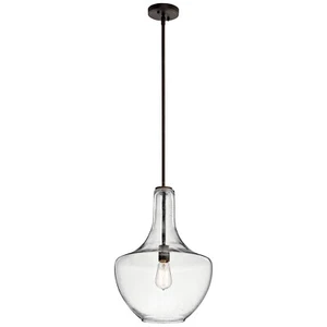 Kichler 42046OZCS Everly 1-Light 13.75" Pendant in Olde Bronze - Picture 1 of 2
