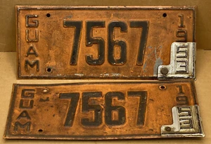 PAR RARO VERRY 1952-1954 PLACAS GUAM ORIGINALES CON 53 ETIQUETAS - Imagen 1 de 12