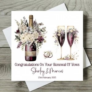 PERSONALISED Wedding Vow Renewal Card WEDDING Vow Congratulations - Picture 1 of 1
