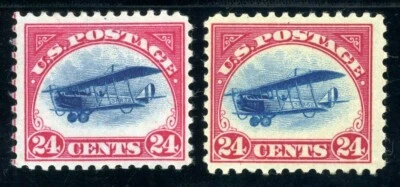 USAstamps Unused FVF US 1918 Airmail Jenny High & Normal Scott C3 OG MLH - Image 1 of 2