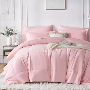 Promotional Products- 5/7-Piece Solid Colour Checkered Bed Comforter Set Queen - Picture 1 of 100