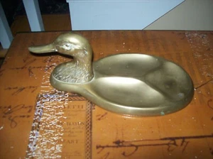 Vassoio portagioie, monete, portagioie vintage ottone massiccio anatra - Taiwan - Foto 1 di 9