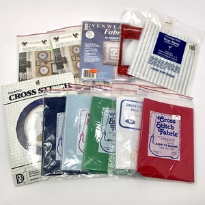 Large Lot of Cross Stitch Fabric Includes Aida, Country Prints, Evenweave, *READ - Picture 1 of 10
