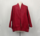 Vintage 80er Jahre Jacke rot Velours strukturiertes Design Kokon Stil Misses Größe 16
