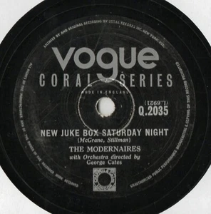 THE MODERNAIRES 78 - NEW JUKEBOX SATURDAY NIGHT - BUGLE CALL RAG - EX+ CONDITION - Picture 1 of 3