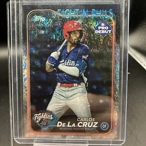 2024 Topps Pro Debut Carlos De La Cruz /175 Shimmer + Trea Turner Blue Speckle!! - Picture 1 of 4