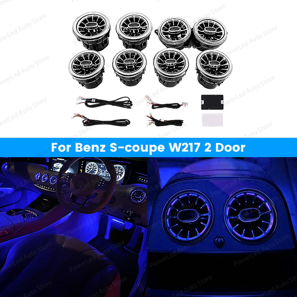 2 Doors Air Vents W217 Ambient Light 7/64 Colors For Mercedes Benz S-COUPE C217 - Image 1 of 4