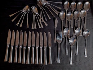 Stanley Roberts Japan Unidentified Stainless Steel Flatware Mixed Lot 44 Pieces - Picture 1 of 7