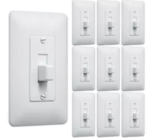 Toggle switch Cover 1-Gang Decorator Wall Plate 10 PACK - Picture 1 of 3