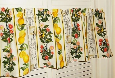 Cenefa de cocina de limón primavera cocina cortina de limón fruta flor rayas 42 x 14 Foto 1 de 3