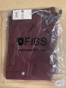 FIGS Pants Women's XXS or Small Kade Scrubs Cargo Burgundy NWT or Scrub Top - Picture 1 of 12