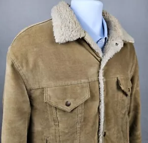 🚨🔥Vintage 70er Levi's Cord Sherpa gefütterte Jacke Herren 46 braun/hellbraun selten! - Bild 1 von 10