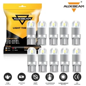 AUXBEAM 168 2825 W5W T10 LED INTERIOR LICENSE PLATE LIGHT BULBS BRIGHTER WHITE - Picture 1 of 12