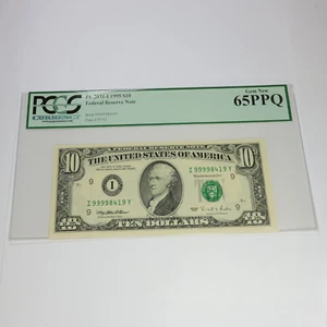 1995 PCGS Currency UNC 65 PPQ - Federal Reserve $10 Ten Dollar US Note #54793F - Picture 1 of 3