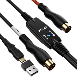 Cables MIDI Type-C En La Interfaz De 5 Pines-Midi 2M Midi In-Out Converter Tecla - Imagen 1 de 12