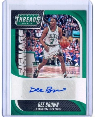 DEE BROWN 2018-19 PANINI THREADS SIGNAGE AUTO AUTOGRAPH #5/50 CELTICS - Image 1 of 2