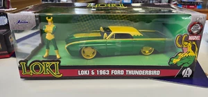 Jada Marvel Loki Figurine & 1963 Ford Thunderbird 1:24 Scale - Picture 1 of 7